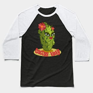 Cactus Lady Funny Succulent Female Plant Baseball T-Shirt